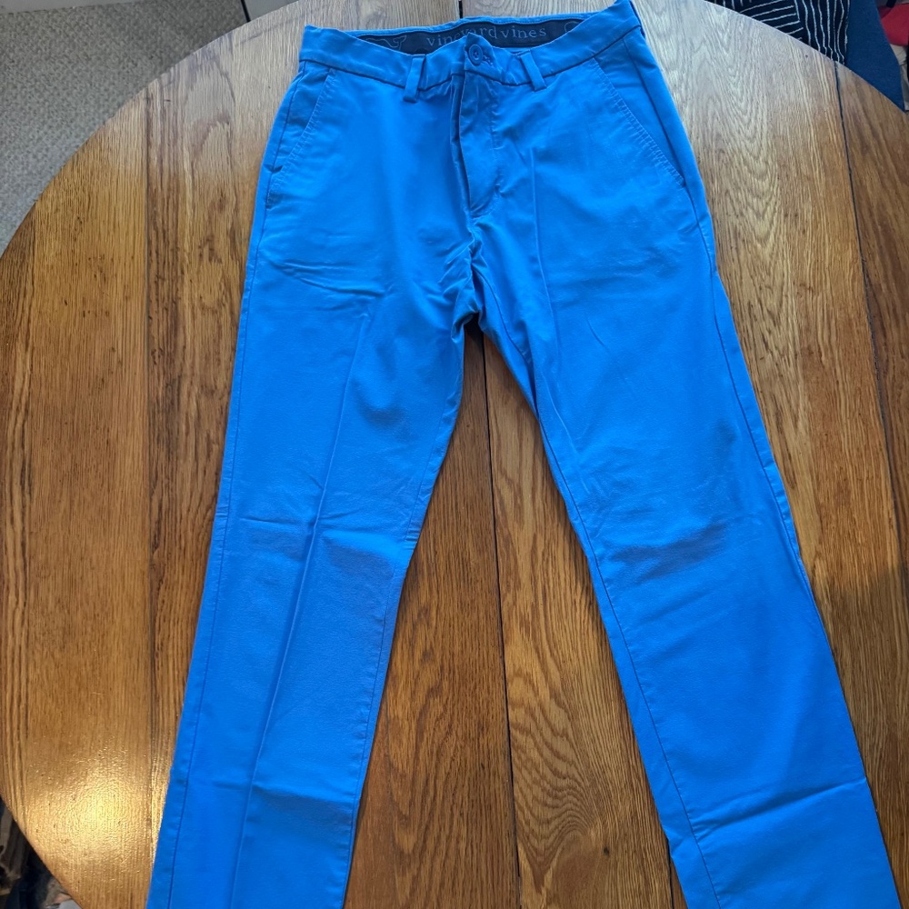 Vineyard Vines Performance Chinos Light Blue Flat Front Men's Pants Size 30x32